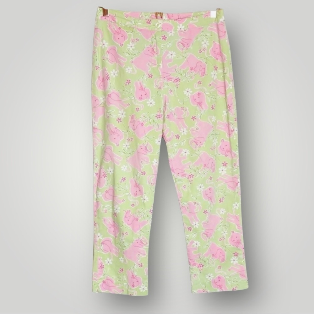 Lilly Pulitzer | Key West Circus Elephant Capri Pants Coin Pocket Vintage - Picture 3 of 8